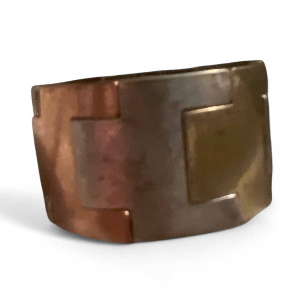 Bold Geometric Bronze Ring